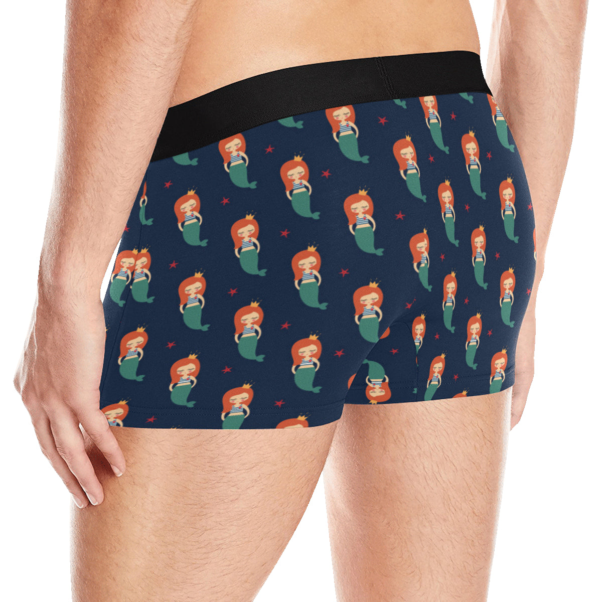 Mermaid Girl Pattern Print Design 01 Men's Boxer Briefs