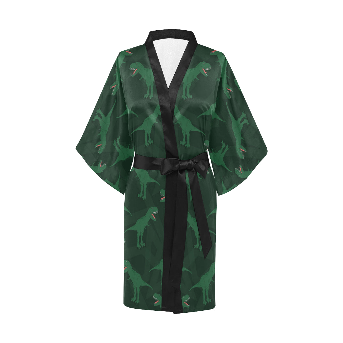T Rex Pattern Print Design A06 Women's Short Kimono