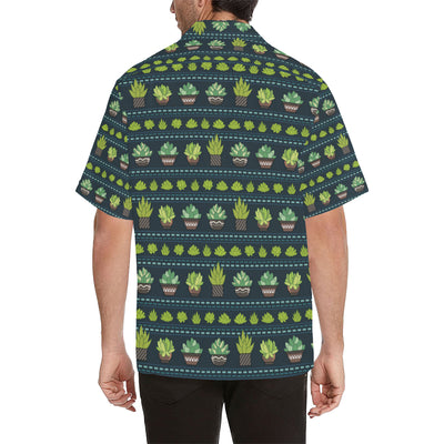 Cactus Pattern Print Design 07 Men's Hawaiian Shirt