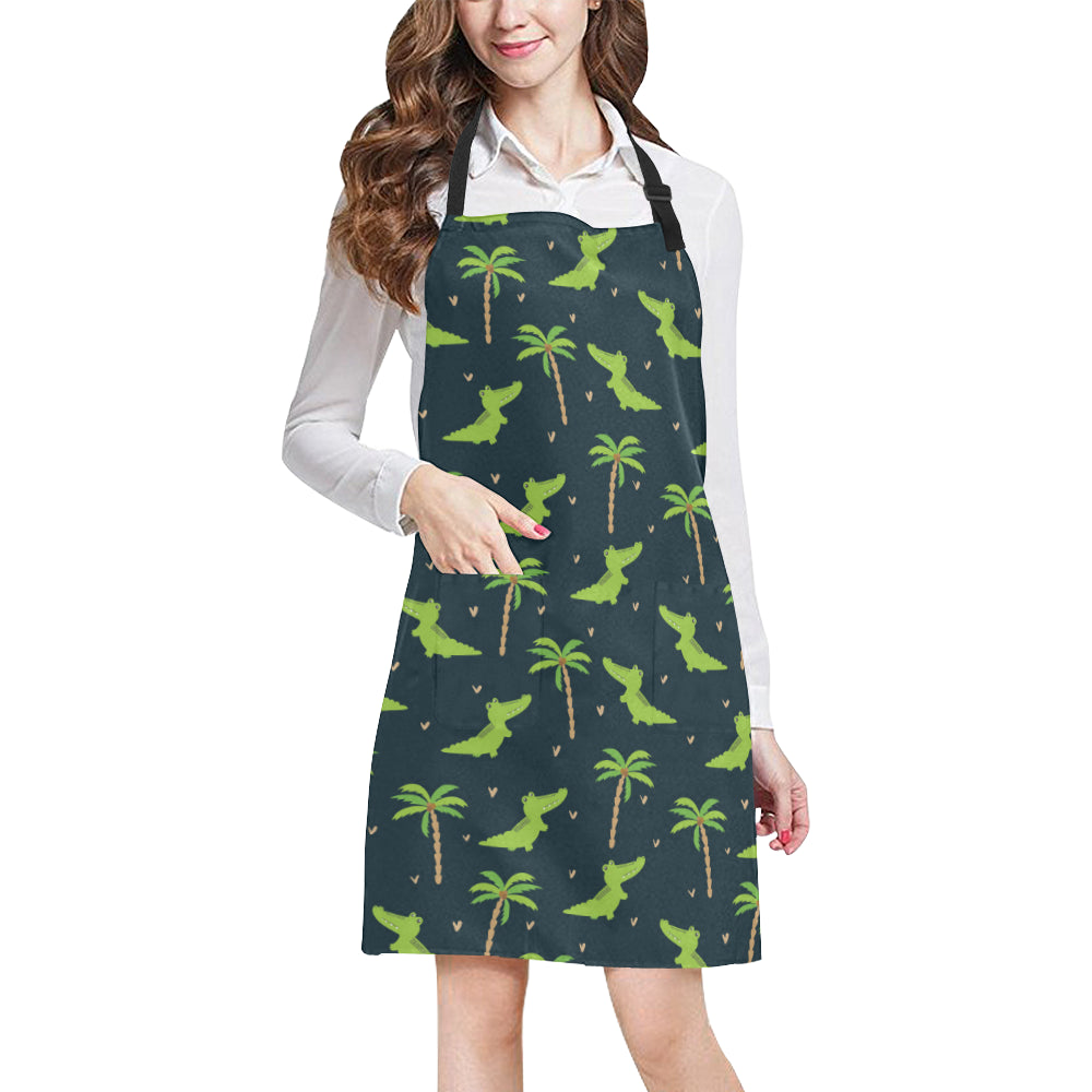 Alligator Pattern Print Design 02 Apron with Pocket
