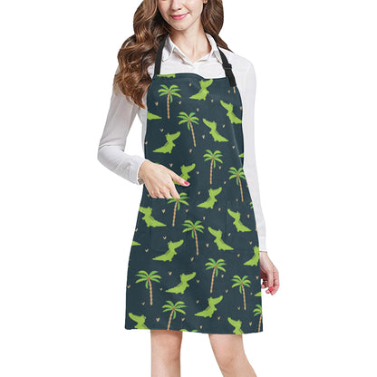 Alligator Pattern Print Design 02 Apron with Pocket
