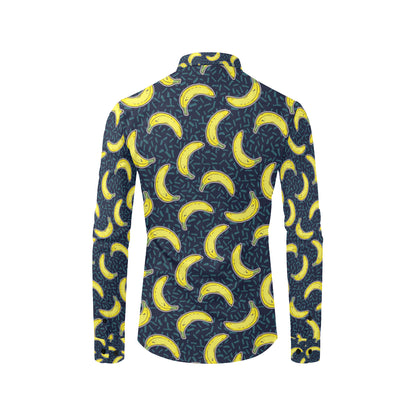 Banana Pattern Print Design BA09 Men's Long Sleeve Shirt