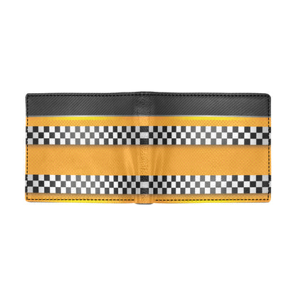 Checkered Pattern Print Design 01 Men's ID Card Wallet