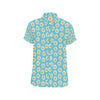 Daisy Pattern Print Design DS03 Men's Short Sleeve Button Up Shirt