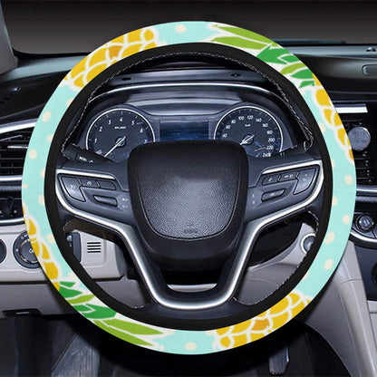 Pineapple Pattern Print Design PP01 Steering Wheel Cover with Elastic Edge