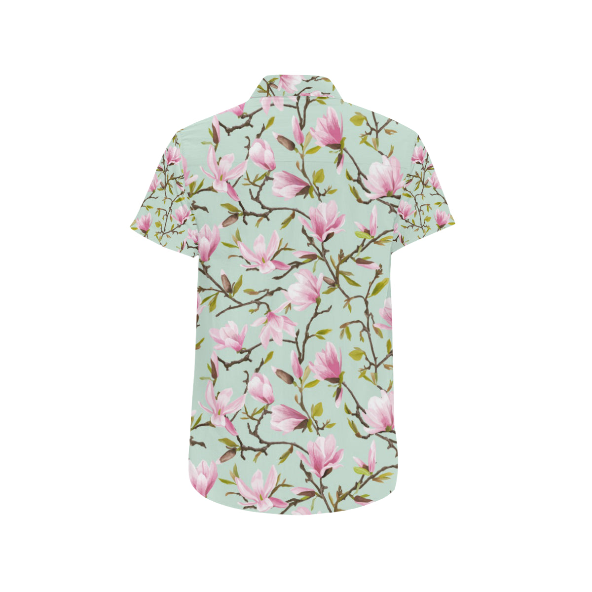 Magnolia Pattern Print Design MAG04 Men's Short Sleeve Button Up Shirt