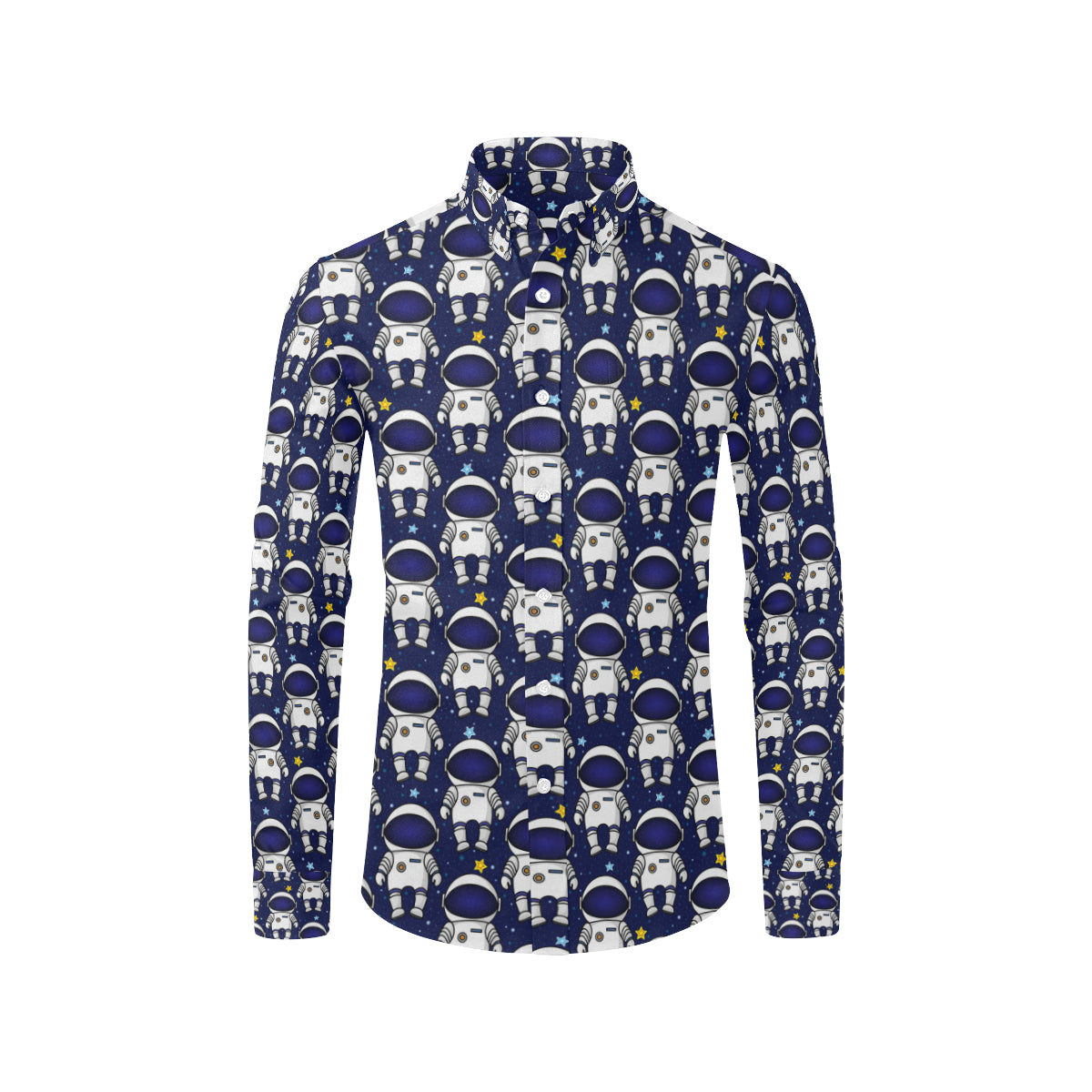 Astronaut Pattern Print Design 01 Men's Long Sleeve Shirt
