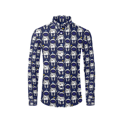 Astronaut Pattern Print Design 01 Men's Long Sleeve Shirt