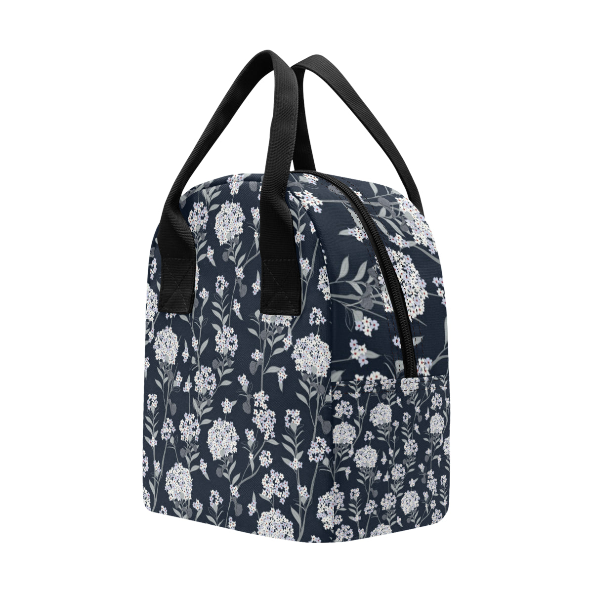 Hydrangea Pattern Print Design HD07 Insulated Lunch Bag