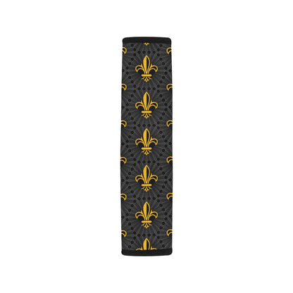 Fleur De Lis Gold Pattern Print Design 01 Car Seat Belt Cover