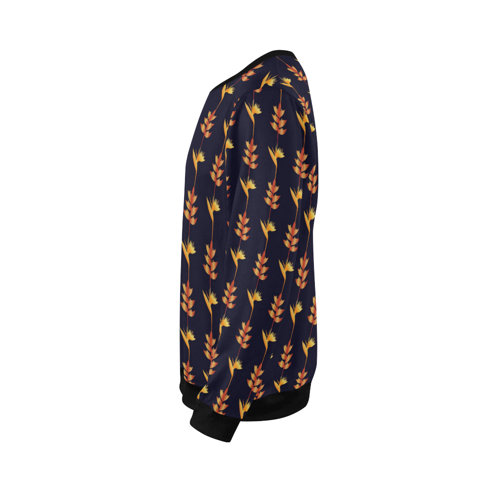 Heliconia Pattern Print Design HL06 Men Long Sleeve Sweatshirt