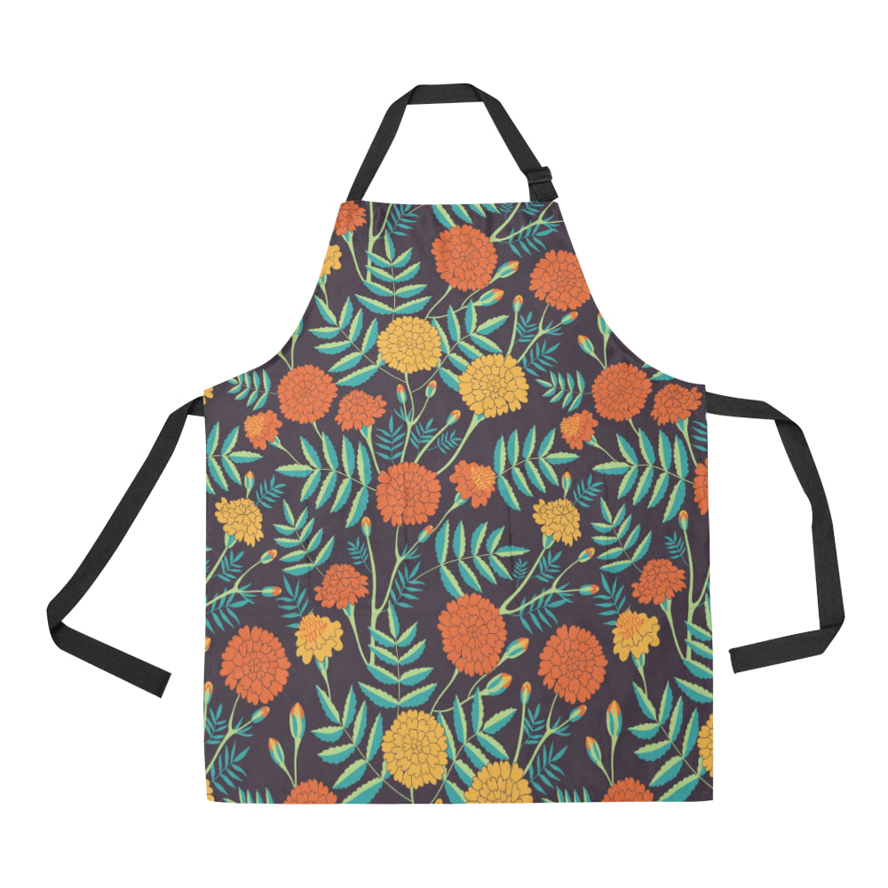 Marigold Pattern Print Design MR01 Apron with Pocket
