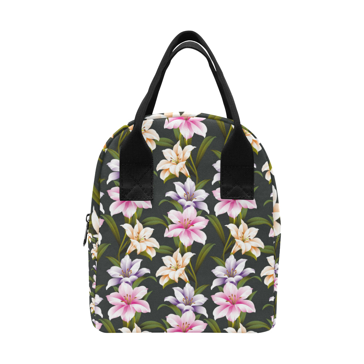Lily Pattern Print Design LY01 Insulated Lunch Bag