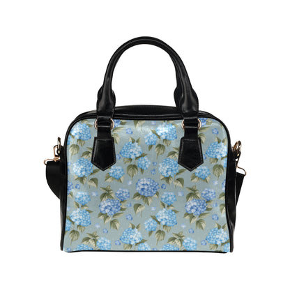 Hydrangea Pattern Print Design 01 Shoulder Handbag