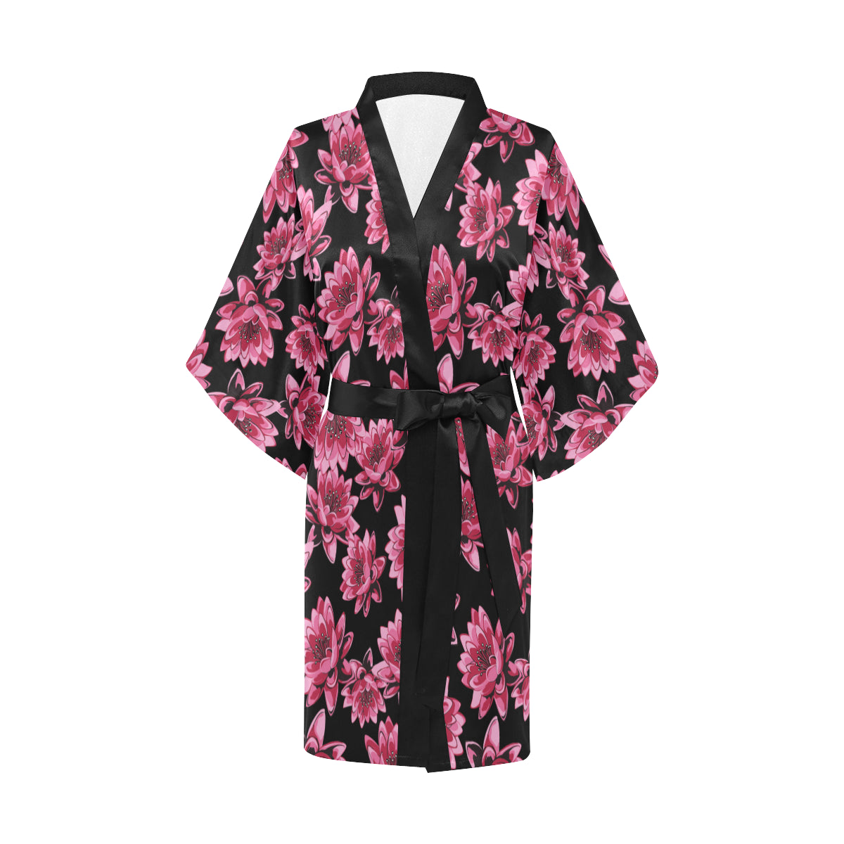 Lotus Pattern Print Design 03 Women's Short Kimono