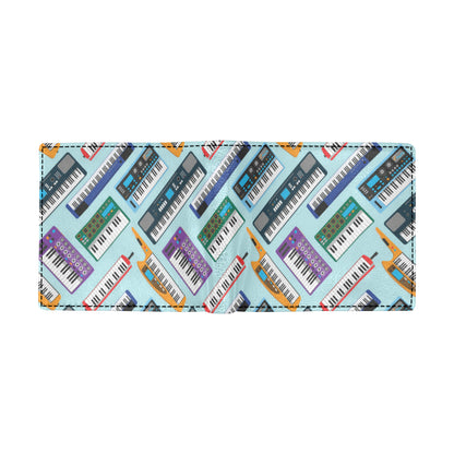 Synthesizer Pattern Print Design 02 Men's ID Card Wallet