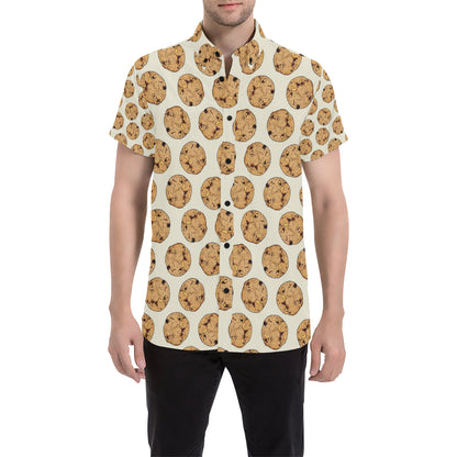 Cookie Pattern Print Design 05 Men's Short Sleeve Button Up Shirt
