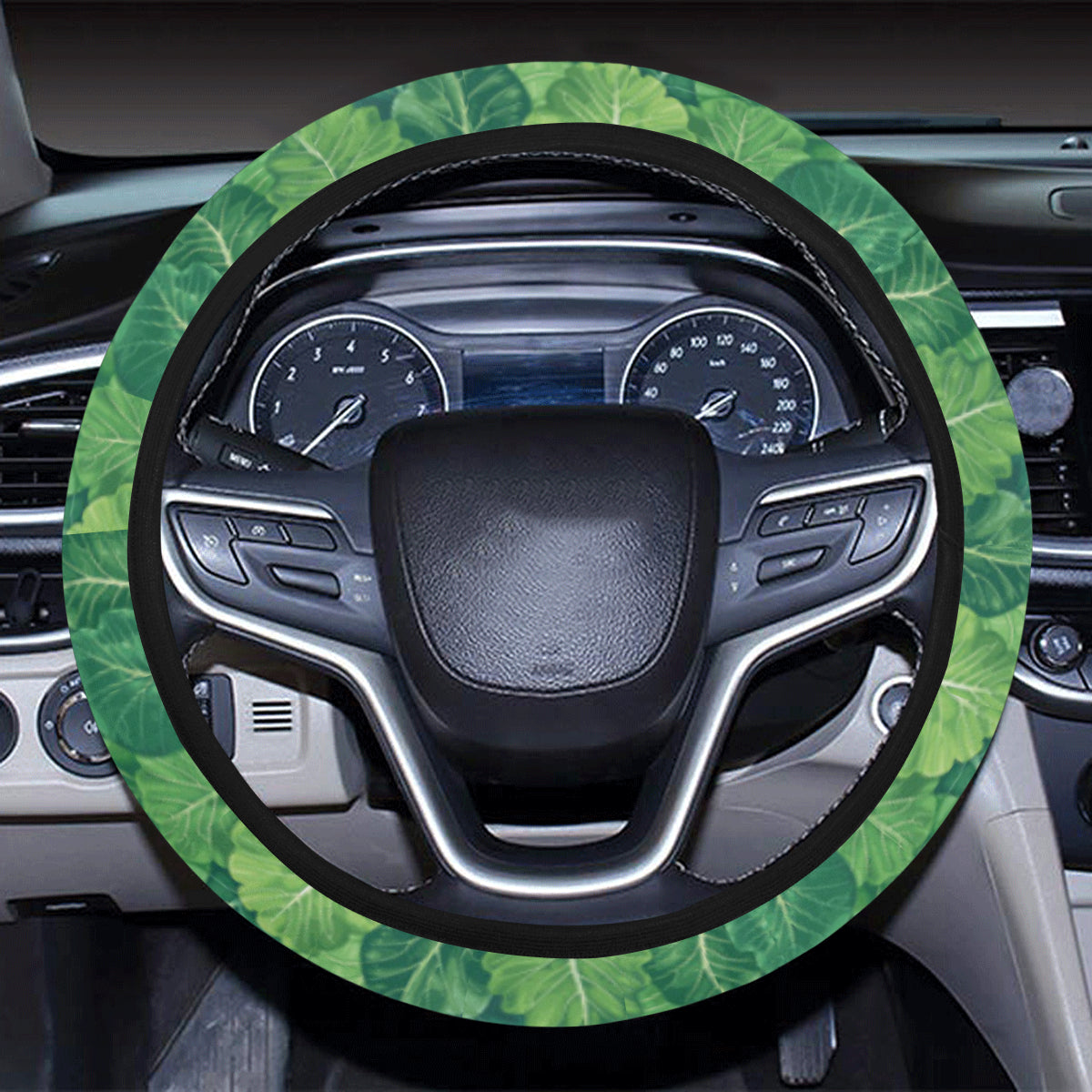 Cabbage Pattern Print Design 02 Steering Wheel Cover with Elastic Edge