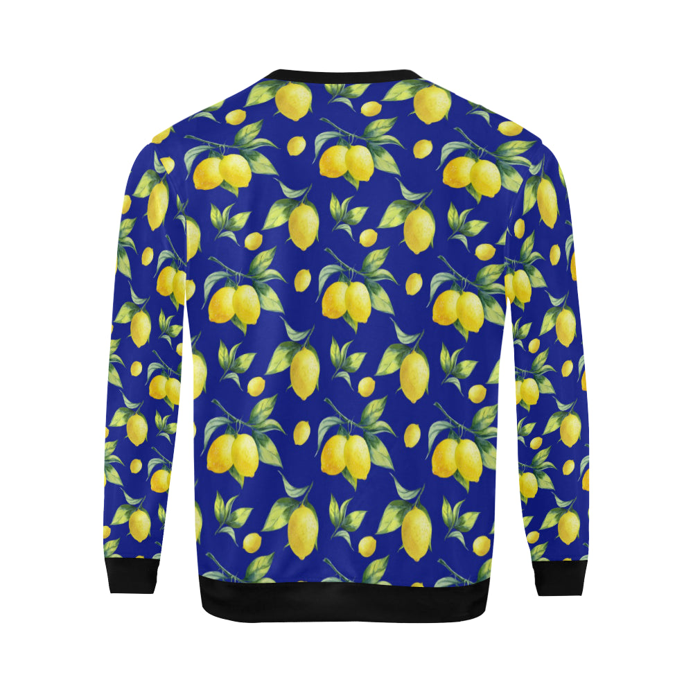 Lemon Pattern Print Design LM06 Men Long Sleeve Sweatshirt