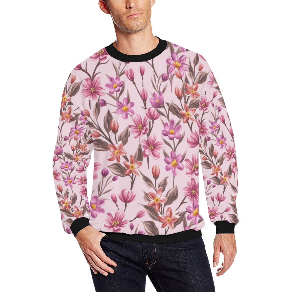 Summer Floral Pattern Print Design SF09 Men Long Sleeve Sweatshirt