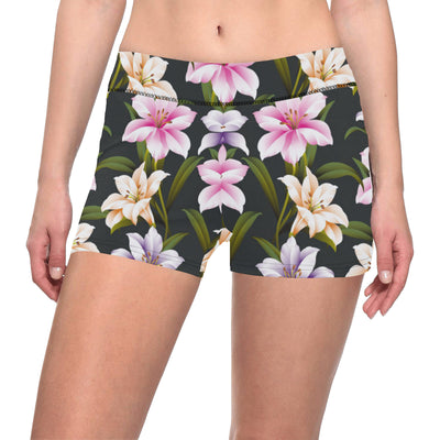 Lily Pattern Print Design LY01 Yoga Shorts