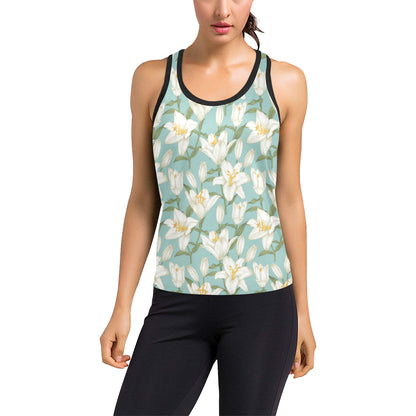 Lily Pattern Print Design LY09 Women's Racerback Tank Top