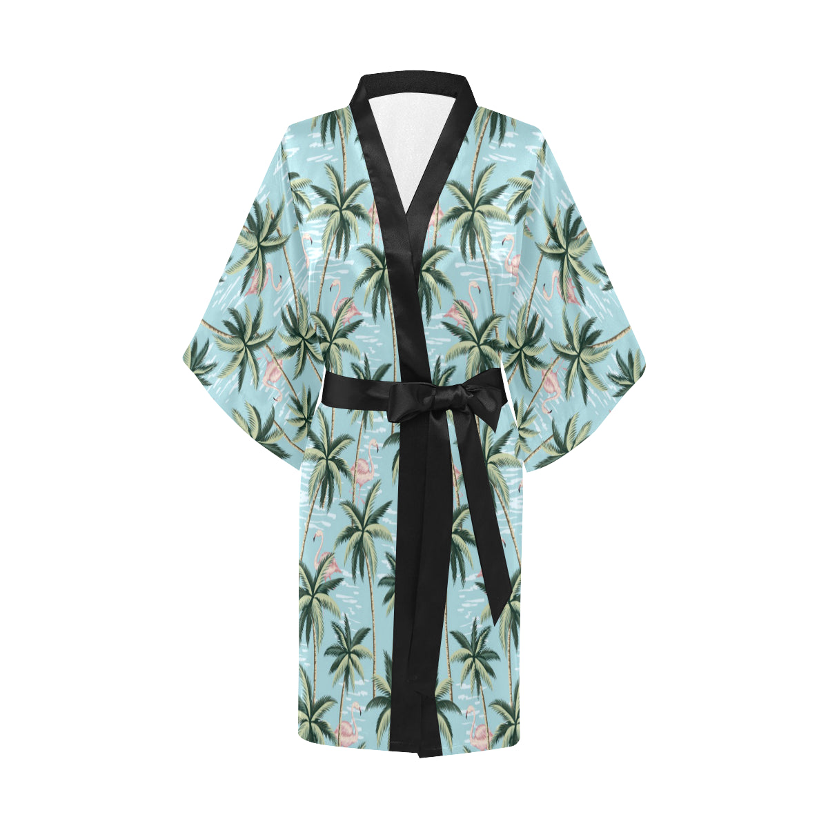 Palm Tree Pattern Print Design PT05 Women Kimono Robe