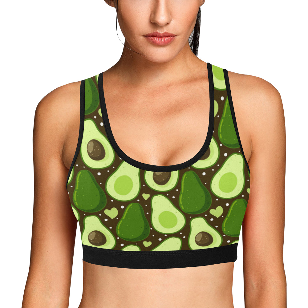 Avocado Pattern Print Design AC04 Sports Bra