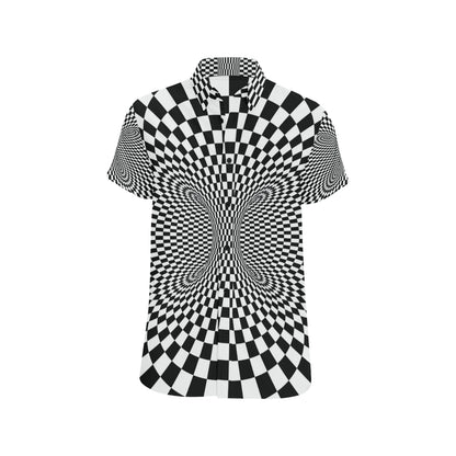 Optical illusion Projection Torus Men's Short Sleeve Button Up Shirt