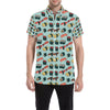 Sushi Pattern Design Men's Short Sleeve Button Up Shirt