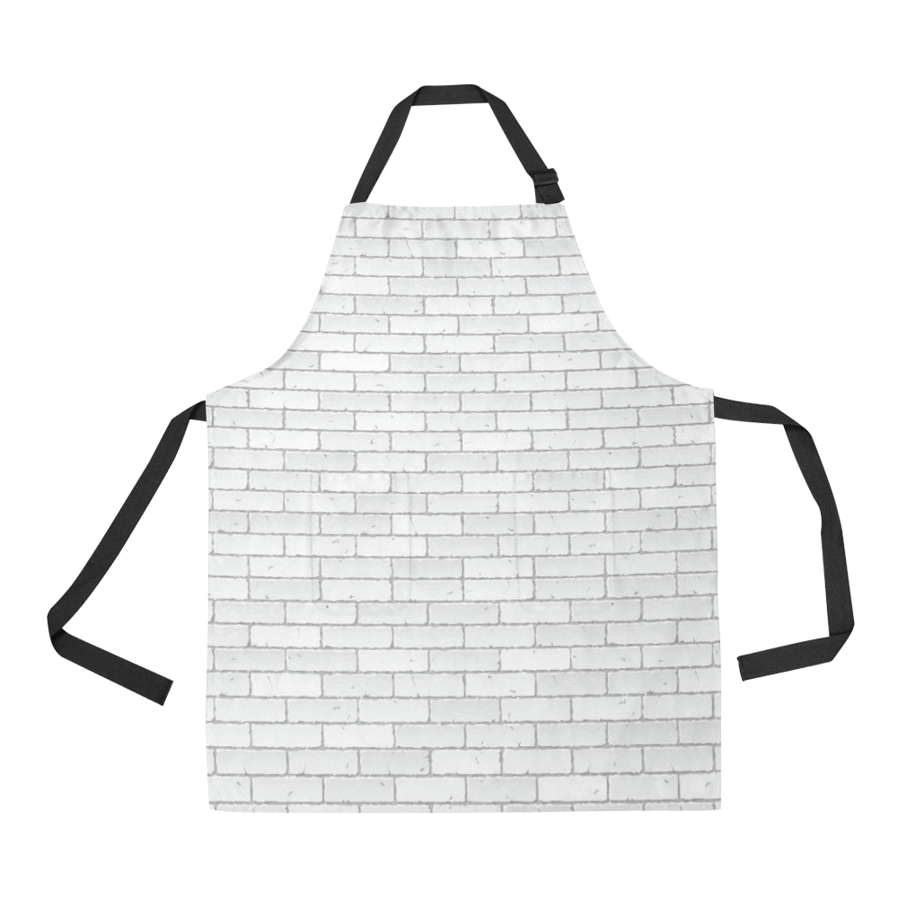 Brick White Pattern Print Design 03 Apron with Pocket