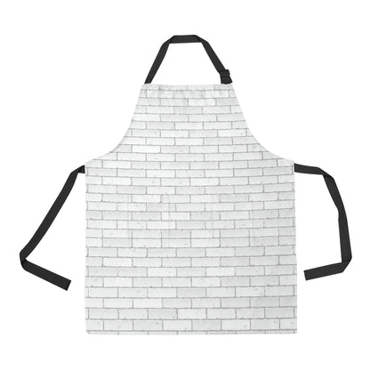 Brick White Pattern Print Design 03 Apron with Pocket
