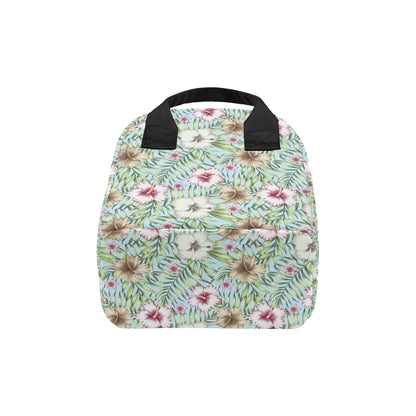 Tropical Flower Pattern Print Design TF05 Insulated Lunch Bag