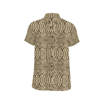Python Pattern Print Design A02 Men's Short Sleeve Button Up Shirt