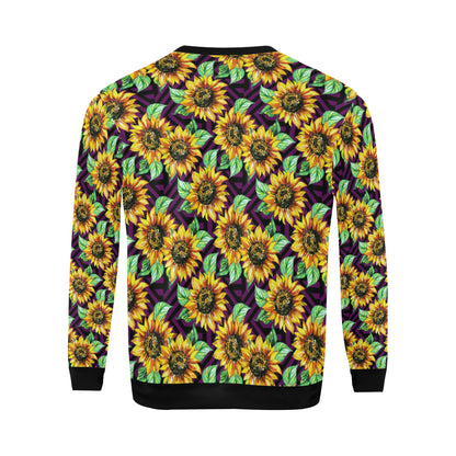 Sunflower Pattern Print Design SF012 Men Long Sleeve Sweatshirt