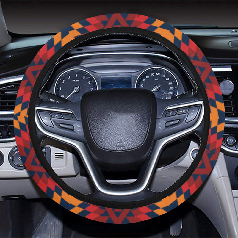 Navajo Pattern Print Design A03 Steering Wheel Cover with Elastic Edge
