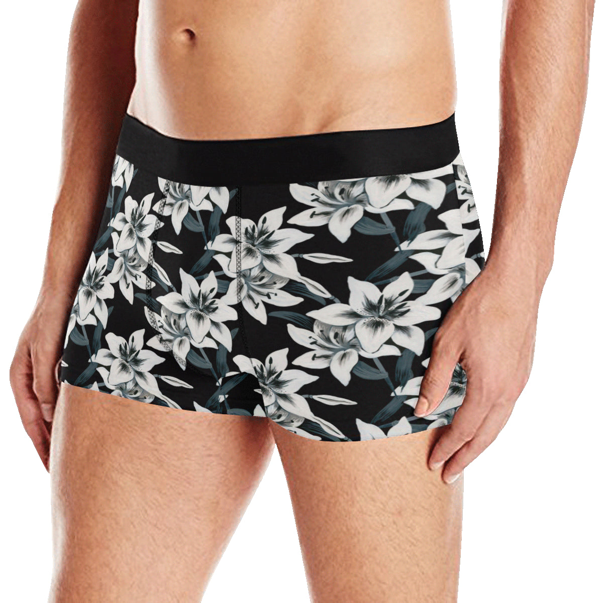 Lily Pattern Print Design 03 Men's Boxer Briefs