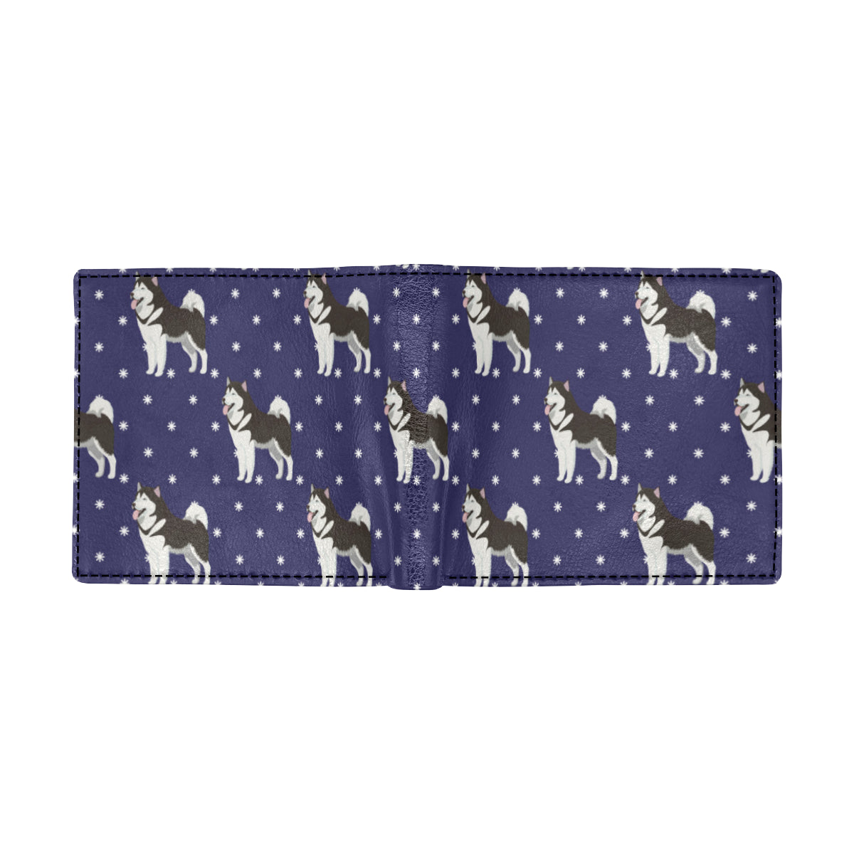 Alaskan Malamute Pattern Print Design 04 Men's ID Card Wallet
