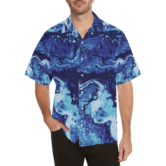 Ocean Liquid Pattern Print Design A03 Men's Hawaiian Shirt