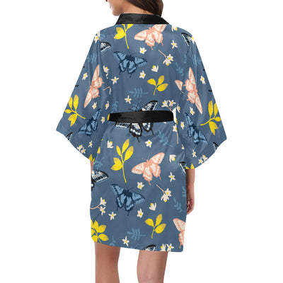 Monarch Butterfly Pattern Print Design 02 Women's Short Kimono