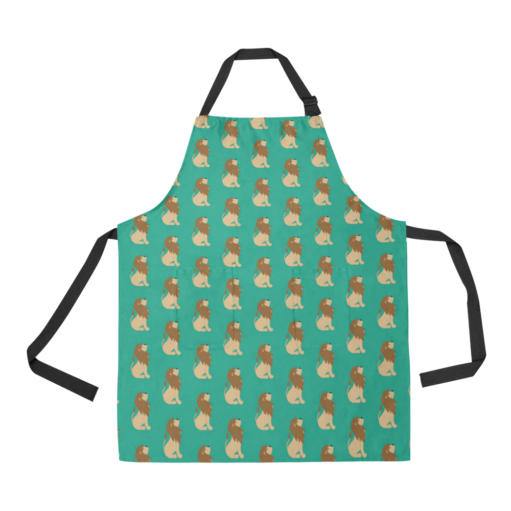 Lion Pattern Print Design 02 Apron with Pocket