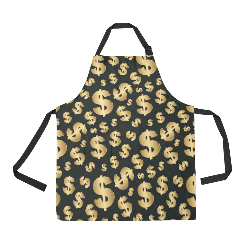 Dollar Pattern Print Design DO04 Apron with Pocket