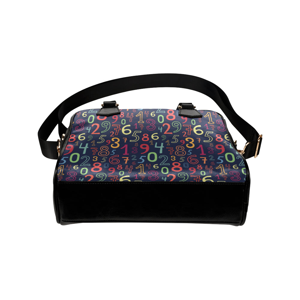 Number Pattern Print Design A01 Shoulder Handbag