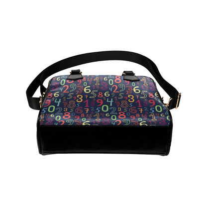 Number Pattern Print Design A01 Shoulder Handbag
