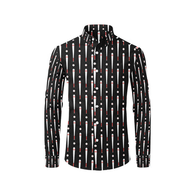 Baseball Pattern Print Design 03 Men's Long Sleeve Shirt