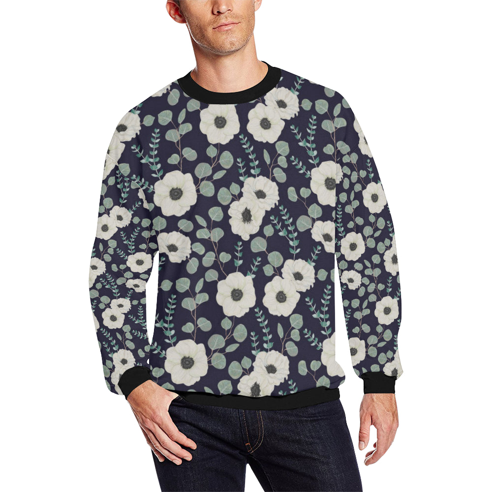 Anemone Pattern Print Design AM01 Men Long Sleeve Sweatshirt