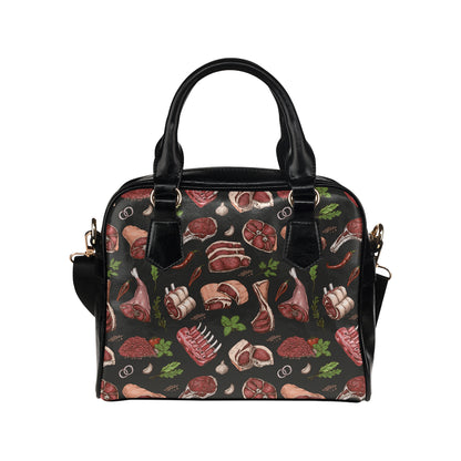 Meat Pattern Print Design 02 Shoulder Handbag