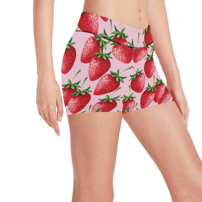 Strawberry Pattern Print Design SB03 Yoga Shorts