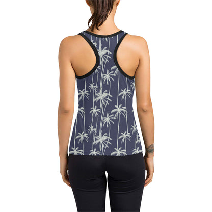 Palm Tree Pattern Print Design PT06 Women's Racerback Tank Top