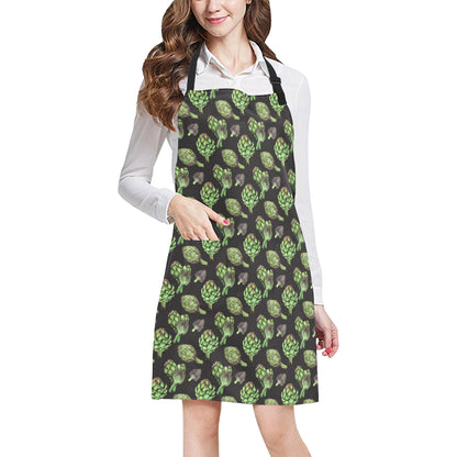 Artichoke Pattern Print Design 02 Apron with Pocket